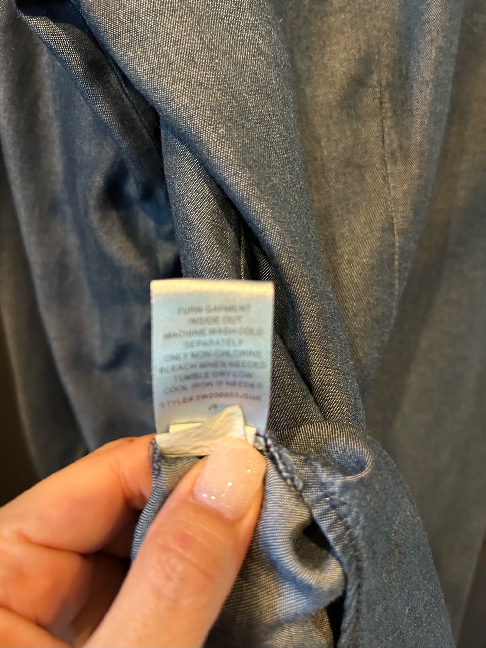 Jaclyn Smith Denim Button Down Shirt in Blue - Picture 7 of 7
